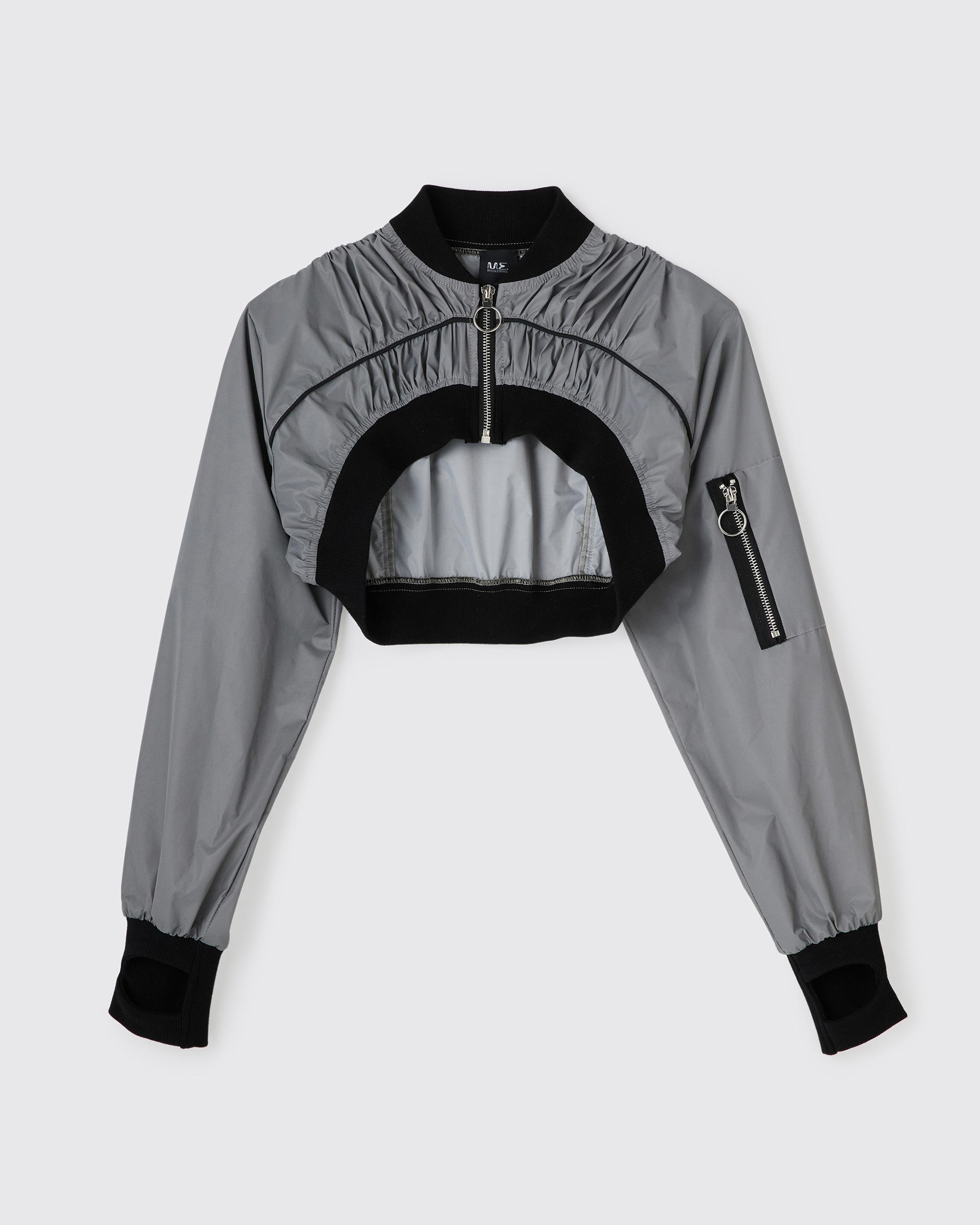 nagonstans ウェザープルーフ Hooded フレアブルゾン セール】 合成皮革ジップアップブルゾン （ブルゾン